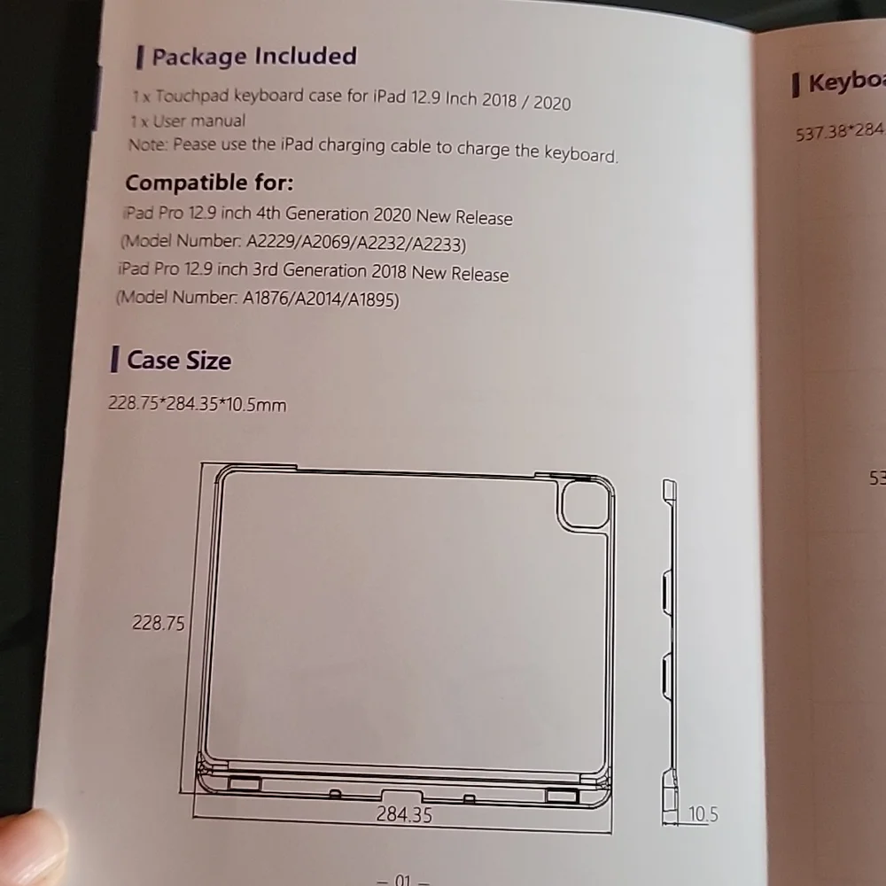 Touchpad keyboard case